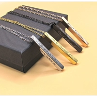 Εξατομικευμένο κολιέ μπάρα - ονόματα σε κολιέ - προσαρμοσμένο χαραγμένο κολιέ - 3d μπάρα