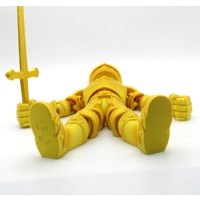 Χρυσός Ιππότης με Σπαθί - τρισδιάστατη τυπωμένη φιγούρα, Αρθρωτό παιχνίδι fidget για ανακούφιση από