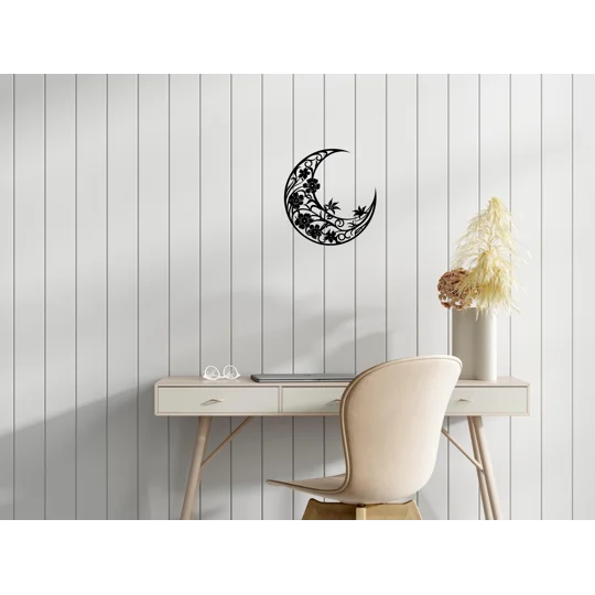 Flower Moon, 3d εκτυπωμένη διακόσμηση τοίχου, κρεμαστό τοίχου ή πόρτας