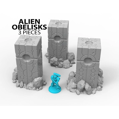 3 x Alien Obelisks Artifacts Scenery Terrain για Παιχνίδια.. 3 x Alien Obelisks Artifacts Scenery Terrain για Παιχνίδια..