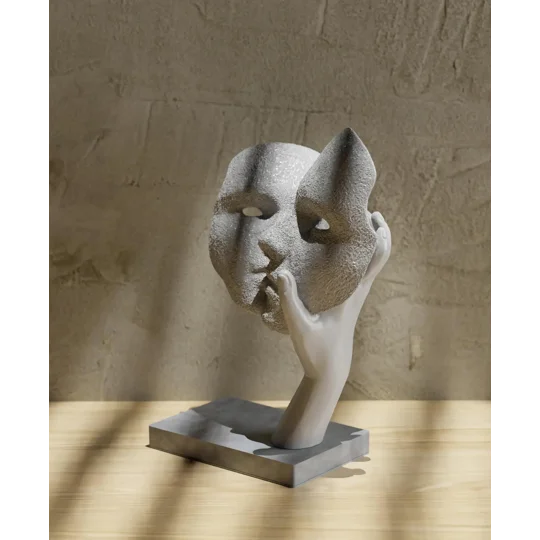 Γλυπτό Τέχνης 2 Προσώπων, 3D Εκτυπωμένη Διακόσμηση Σπιτιού, Γραφείο, Γραφείο, Μοναδικός Σχεδιασμός