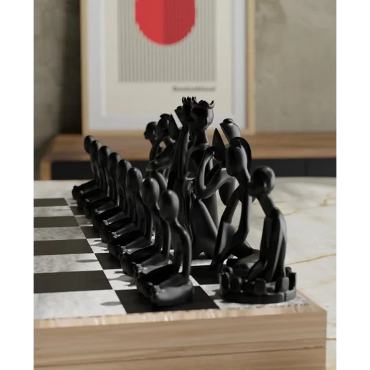 Σκακιστικό Σετ Abstract Art Αγάλματα Γλυπτική, 3D Printed Διακόσμηση Σπιτιού, Γραφείο