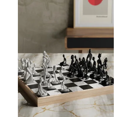 Σκακιστικό Σετ Abstract Art Αγάλματα Γλυπτική, 3D Printed Διακόσμηση Σπιτιού, Γραφείο