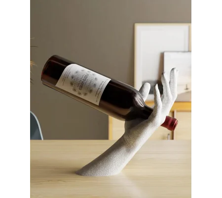 Elegance Wine Holder Art Sculpture Cracked Hand, 3D τυπωμένη διακόσμηση σπιτιού, γραφείου,