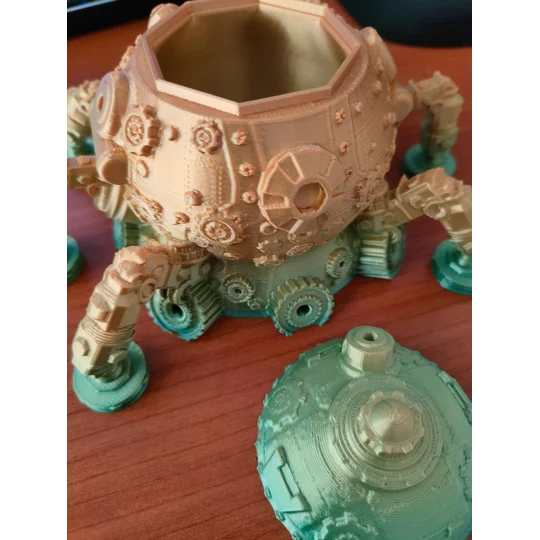 Dice Jail Octo Tank σε Rainbow Gold ,Αξεσουάρ Dungeons and Dragons, Dice Cage για D&D