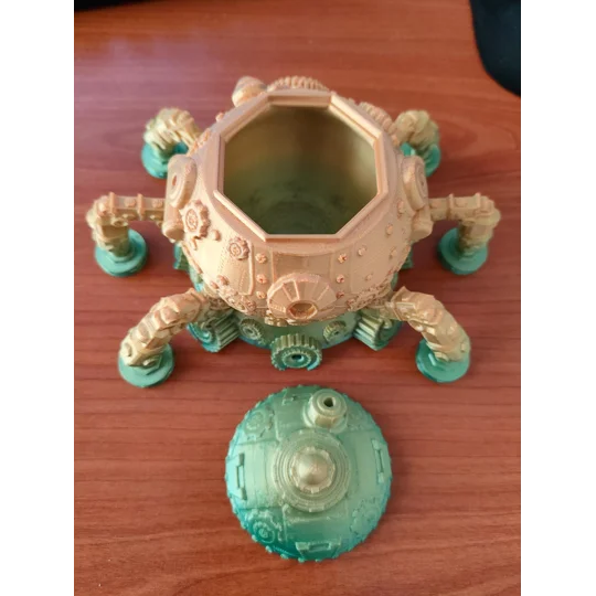 Dice Jail Octo Tank σε Rainbow Gold ,Αξεσουάρ Dungeons and Dragons, Dice Cage για D&D