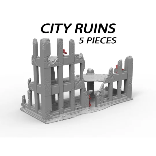 Ερείπια Πόλης Scenery Terrain για Παιχνίδια Πολέμου 28mm/32mm