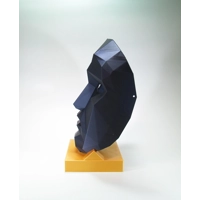 Μάσκα Boss Εμπνευσμένη από το Squid Game για χρήση ή για επίδειξη, χρυσή βάση, μαύρη μάσκα