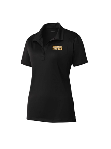 Adult Ladies Embroidered Black Polo