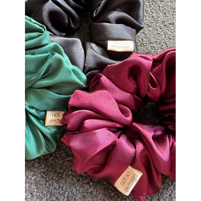 Additional Image for Black Satin Scrunchie