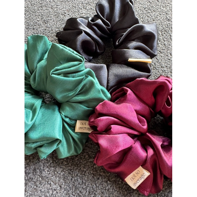 Additional Image for Black Satin Scrunchie
