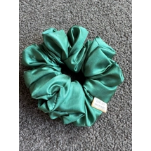 Emerald Green Satin Scrunchies