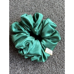 Emerald Green Satin Scrunchies