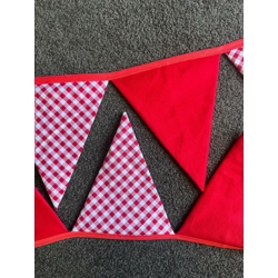 Red & Gingham Bunting Flag