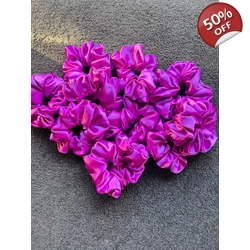 Purple Satin Scrunchies