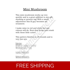 Mini Mushroom Pattern PDF