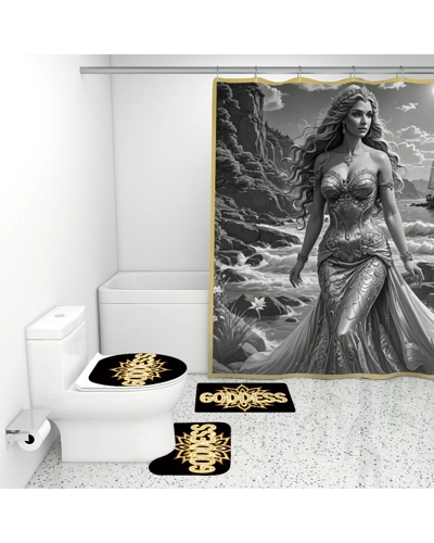 Goddess Aphrodite Bathroom Rugs Set with Shower Curtain 4 pcs