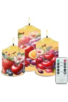 Berry Abundant set of 3 Flameless candles Berry Abundant set of 3 Flameless candles