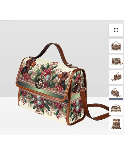 Dachshund through the Pawlidays Waterproof Canvas Bag