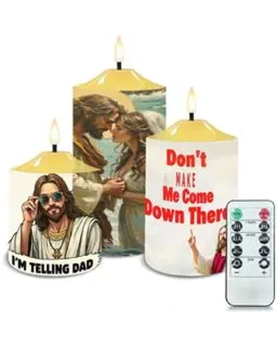 Jesus Christ Flameless Candle set of 3 Jesus Christ Flameless Candle set of 3