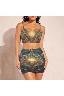 Mesmerizing Merkaba Cami Top & Ruched Bodycon Sk.. Mesmerizing Merkaba Cami Top & Ruched Bodycon Sk..