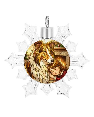 Snowflake Once Upon a Christmas Collie Ornament