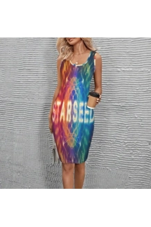 Starseed Square Neck Sleeveless Party Dress Starseed Square Neck Sleeveless Party Dress