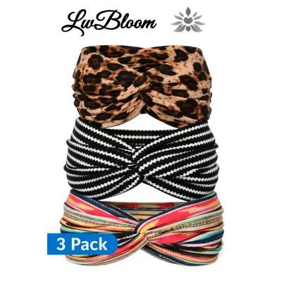 Lwbloom Women's Boho Twist Knot Headbands 3-Pack – Wide St..