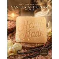 Himalayan Salt Soap Bar Vanilla Cream Exfoliating Soap Handmade Natural Body Scrub