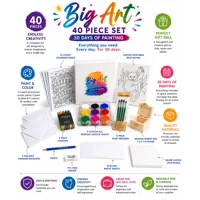 Lwbloom Big Art 40 Piece Painting Set, Acrylic Paint Kit with Canvas, Brushes and Art Supplies for K