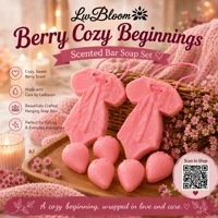 LwBloom Berry Cozy Beginnings 7 Piece Hanging Soap Gift Set – Handmade Berry Scented Bar Soap