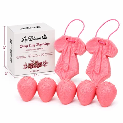LwBloom Berry Cozy Beginnings 7 Piece Hanging Soap Gift Se..