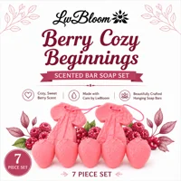 LwBloom Berry Cozy Beginnings 7 Piece Hanging Soap Gift Set – Handmade Berry Scented Bar Soap
