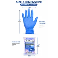 LwBloom Blue Nitrile Disposable Gloves – 30 Count (3x10 Pack), Commercial Cleaning Gloves, Powder-Fr