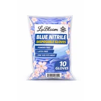 LwBloom Blue Nitrile Disposable Gloves – 30 Count (3x10 Pack), Commercial Cleaning Gloves, Powder-Fr