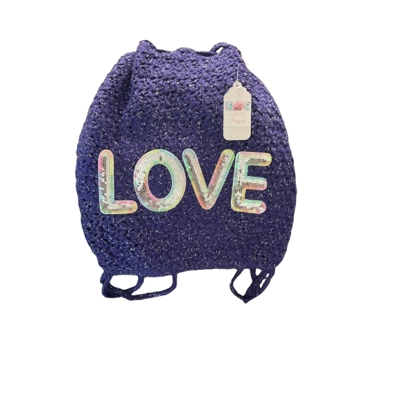 Purple Knit Backpack Sparkly Love Kids Purple Knit Backpack Sparkly Love Kids