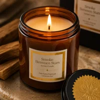 Lwbloom Smoke Between Stars Palo Santo Scented Candle Gift Set – 8 oz Luxury Amber Jar Aromatherapy