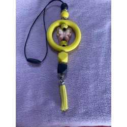 Car charm yellow butterfly