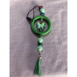 Cat charm green butterfly