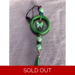 Cat charm green butterfly
