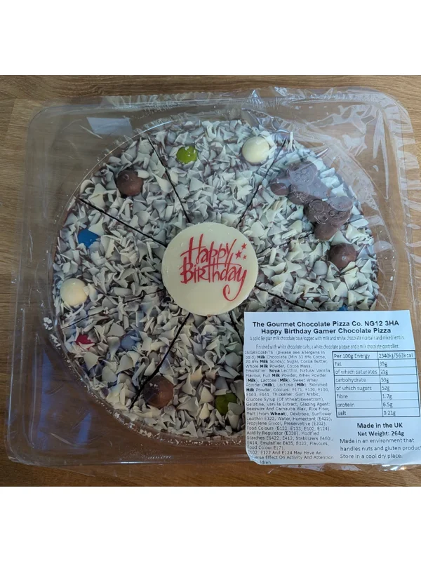 Gourmet Chocolate Pizza Happy Birthday Gamer