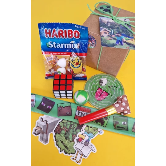 Party Bag in a Box (MINE-CRAFT) | Pre-filled Kids Birthday Favours | Ready Made Party Bags