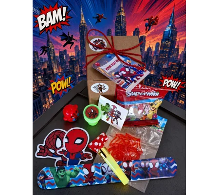 Party Bag in a Box (SPIDEY) | Pre-filled Kids Birthday Favours | Ready Made Party Bags
