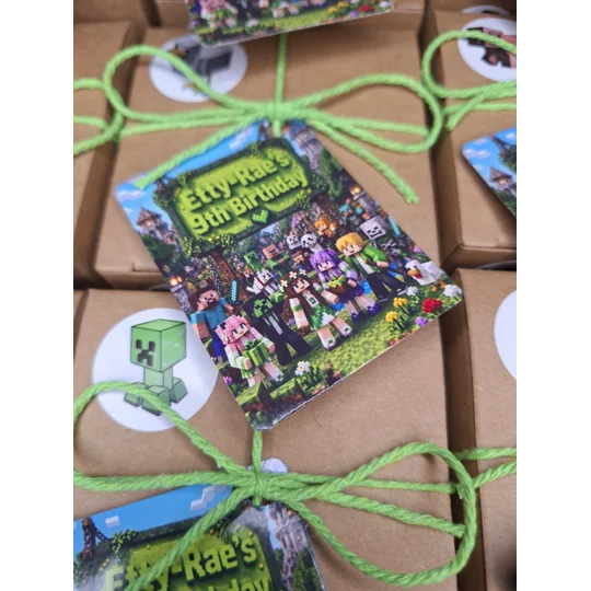Party Bag in a Box (MINE-CRAFT) | Pre-filled Kids Birthday Favours | Ready Made Party Bags