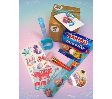 Party Bag in a Box (MERMAID) | Pre-filled Kids Birthday Favours | Ready Made Party Bags