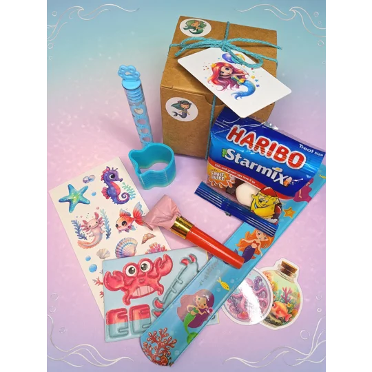 Party Bag in a Box (MERMAID) | Pre-filled Kids Birthday Favours | Ready Made Party Bags