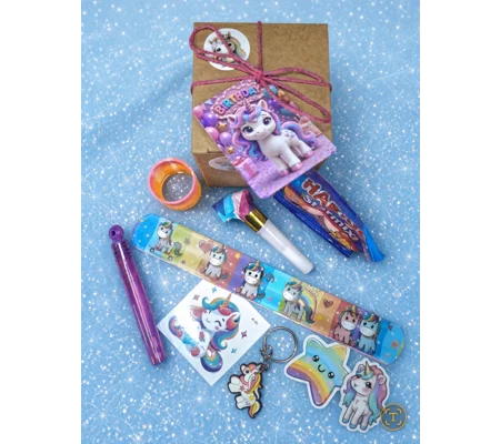 Party Bag in a Box (UNICORN) | Pre-filled Kids Birthday Favours | Ready Made Party Bags