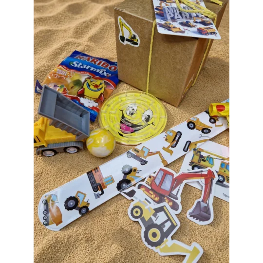 Party Bag in a Box (CONSTRUCTION) | Pre-filled Kids Birthday Favours | Ready Made Party Bags