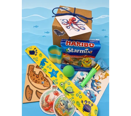 Party Bag in a Box (UNDER THE SEA) | Pre-filled Kids Birthday Favours | Ready Made Party Bag