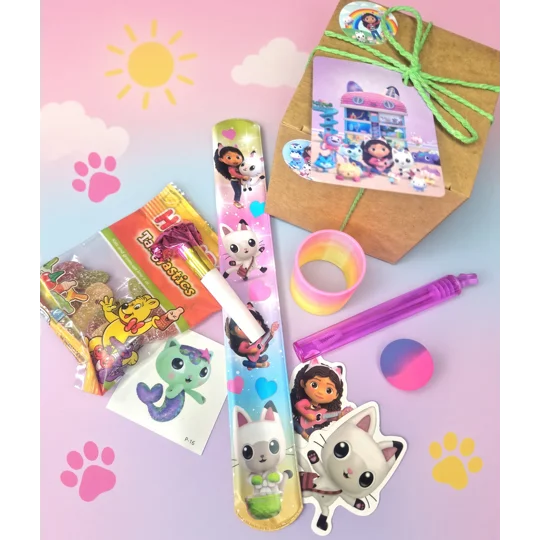 Party Bag in a Box (GABBYS DOLLHOUSE) | Pre-filled Kids Birthday Favours | Ready Made Party Bags